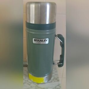 Stanley Green and Silver Thermos